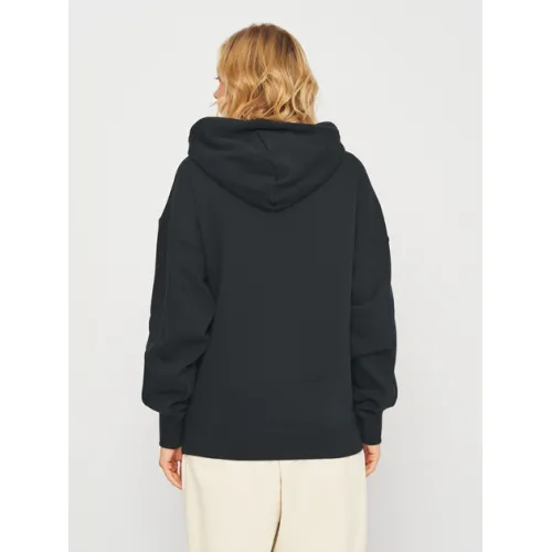 Худые теплое оверсайз женское Converse Wordark Fleece Hoodie Eb Black 10025690-001