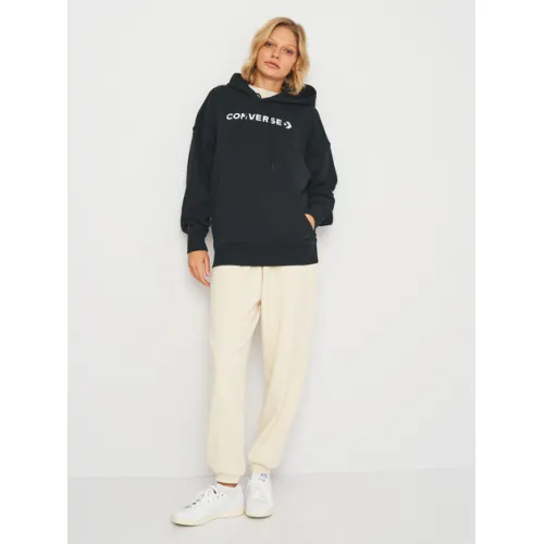 Худые теплое оверсайз женское Converse Wordark Fleece Hoodie Eb Black 10025690-001