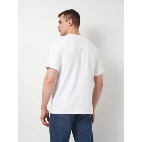 Футболка хлопковая длинная мужская Converse Archive Box Tee Lakeside Blue 10027995-102 White