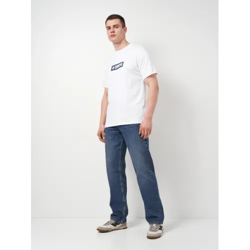 Футболка хлопковая длинная мужская Converse Archive Box Tee Lakeside Blue 10027995-102 White